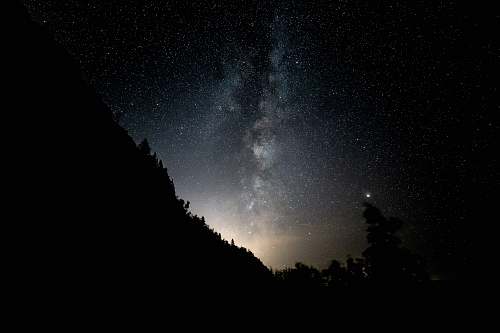 milky way silhouette of mountains and trees duluth